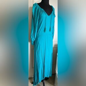 Ella Moss Elegant Teal Maxi Dress and Slip. 100% Rayon